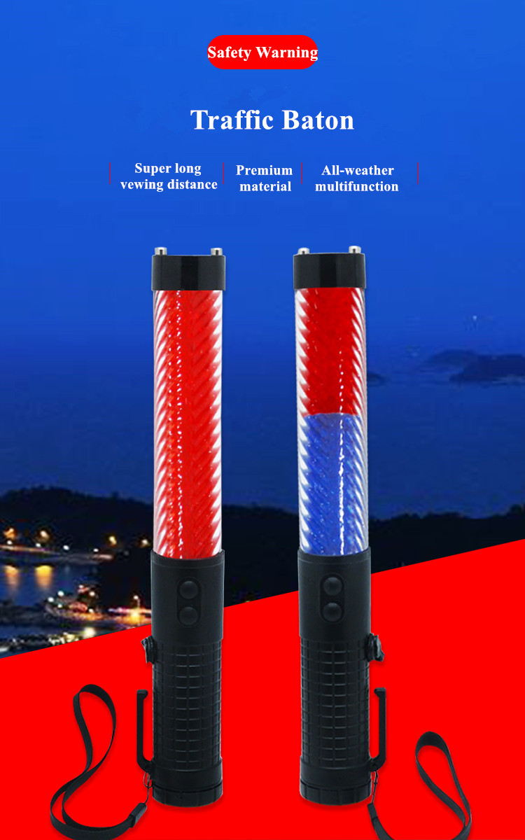 Rechargeable Led Traffic Baton With Whistle Function Estraffic