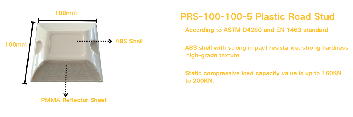 PRS-100-100-5 plastic road stud leaflet