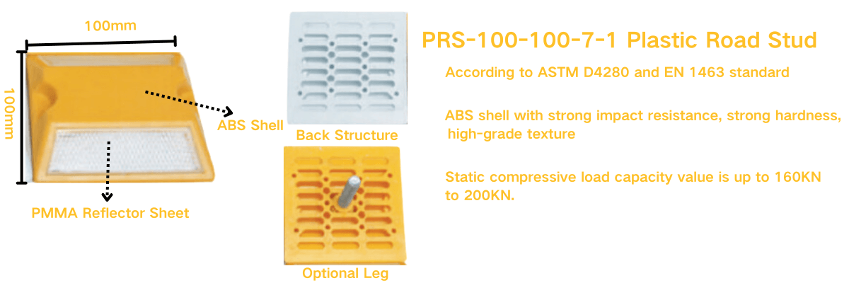 PRS-100-100-7-1 plastic road stud leaflet 1