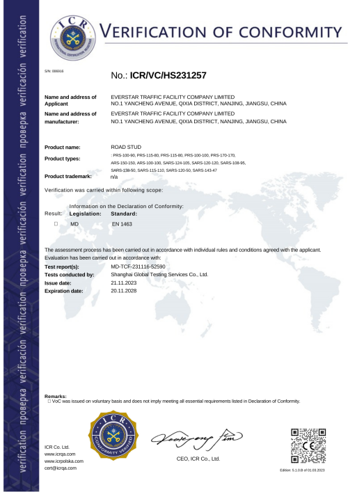 CE certificate for road stud_副本