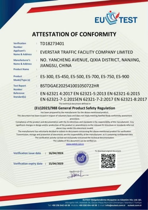 traffic cone ce certificate